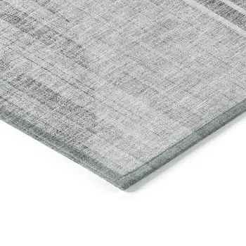 10' X 14' Gray Silver And Charcoal Geometric Washable Indoor Outdoor Area Rug