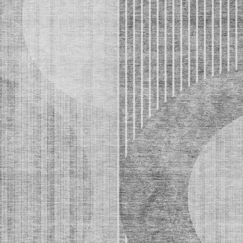 10' X 14' Gray Silver And Charcoal Geometric Washable Indoor Outdoor Area Rug