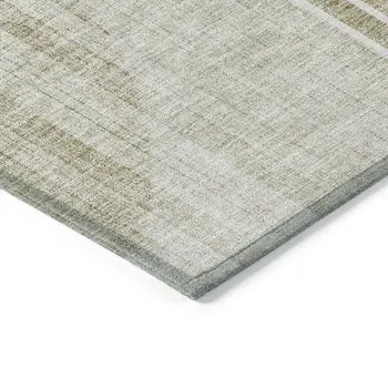10' X 14' Taupe Beige And Tan Geometric Washable Indoor Outdoor Area Rug