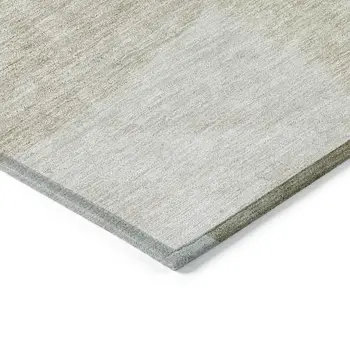 5' X 8' Brown Beige And Ivory Geometric Washable Indoor Outdoor Area Rug