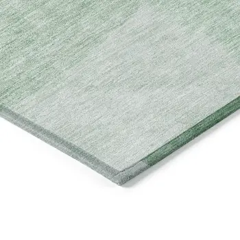 9' X 12' Green And Mint Green Geometric Washable Indoor Outdoor Area Rug