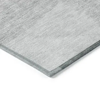 3' X 5' Gray Silver And Ivory Geometric Washable Indoor Outdoor Area Rug
