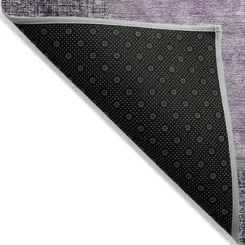 8' X 10' Eggplant Purple And Lavender Geometric Washable Indoor Outdoor Area Rug
