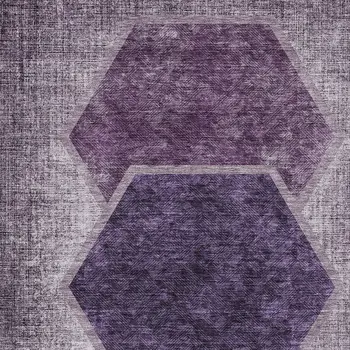 8' X 10' Eggplant Purple And Lavender Geometric Washable Indoor Outdoor Area Rug