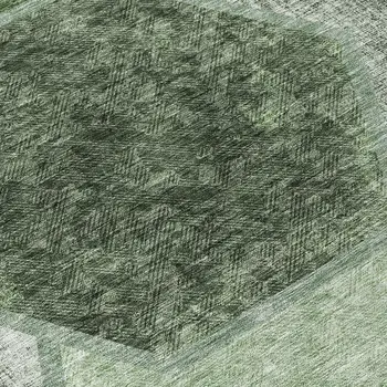 8' Olive Green And Artichoke Green Round Geometric Washable Indoor Outdoor Area Rug