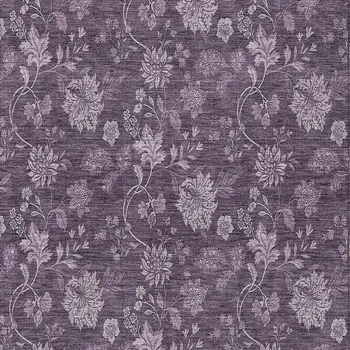 9' X 12' Plum Purple And Lavender Floral Washable Indoor Outdoor Area Rug