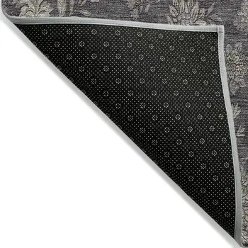 8' X 10' Taupe And Beige Floral Washable Indoor Outdoor Area Rug