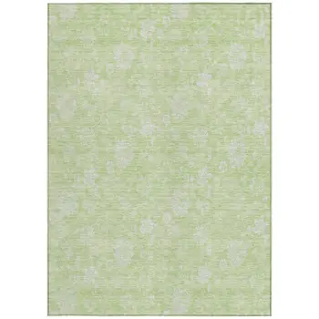 3' X 5' Artichoke Green Mint Green And Ivory Floral Washable Indoor Outdoor Area Rug