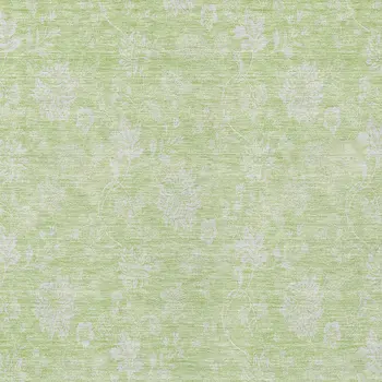 5' X 8' Artichoke Green Mint Green And Ivory Floral Washable Indoor Outdoor Area Rug