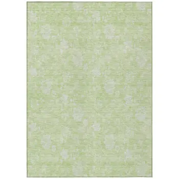 9' X 12' Artichoke Green Mint Green And Ivory Floral Washable Indoor Outdoor Area Rug