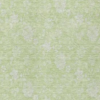 10' X 14' Artichoke Green Mint Green And Ivory Floral Washable Indoor Outdoor Area Rug