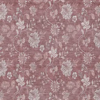 5' X 8' Blush Pink And Mauve Floral Washable Indoor Outdoor Area Rug