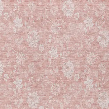 3' X 5' Pink Ivory And Blush Floral Washable Indoor Outdoor Area Rug