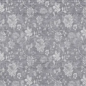 8' X 10' Gray Silver And Ivory Floral Washable Indoor Outdoor Area Rug