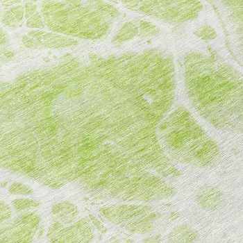 8' Artichoke Green And Ivory Round Nautical Washable Indoor Outdoor Area Rug
