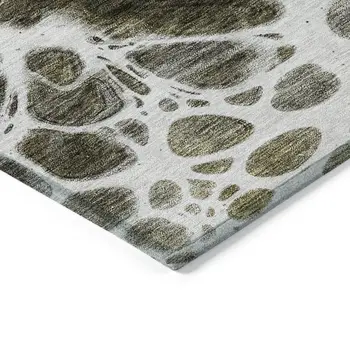 3' X 5' Chocolate Beige And Taupe Nautical Washable Indoor Outdoor Area Rug