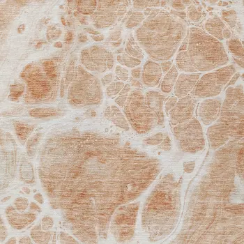3' X 5' Copper And Ivory Nautical Washable Indoor Outdoor Area Rug