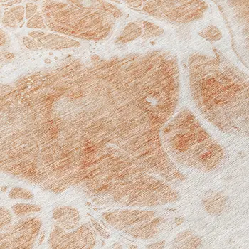 8' Copper And Ivory Round Nautical Washable Indoor Outdoor Area Rug