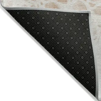 9' X 12' Copper And Ivory Nautical Washable Indoor Outdoor Area Rug