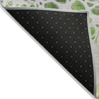 3' X 5' Lime Green And Gray Nautical Washable Indoor Outdoor Area Rug