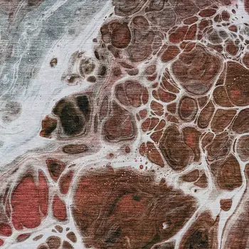 5' X 8' Red Copper And Gray Nautical Washable Indoor Outdoor Area Rug