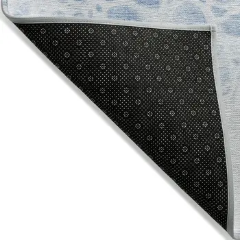 3' X 5' Sky Blue And Denim Blue Nautical Washable Indoor Outdoor Area Rug
