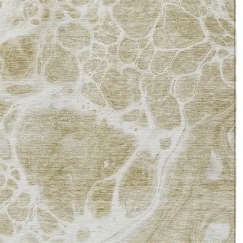 10' X 14' Taupe Beige And Ivory Nautical Washable Indoor Outdoor Area Rug