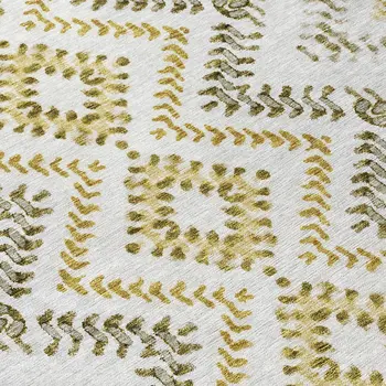 8' X 10' Taupe Brown And Ivory Geometric Washable Indoor Outdoor Area Rug