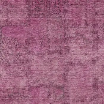 5' X 8' Blush Pink And Mauve Patchwork Washable Indoor Outdoor Area Rug