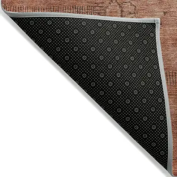 10' X 14' Salmon Copper And Gray Patchwork Washable Indoor Outdoor Area Rug