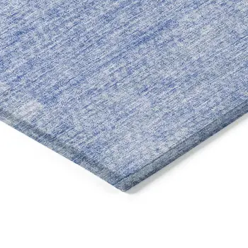 10' X 14' Sky Blue And Denim Blue Striped Washable Indoor Outdoor Area Rug