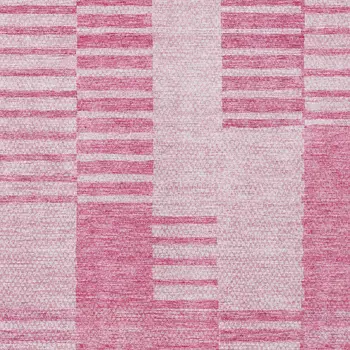 3' X 5' Pink And Blush Striped Washable Indoor Outdoor Area Rug