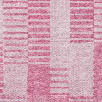 10' X 14' Pink And Blush Striped Washable Indoor Outdoor Area Rug