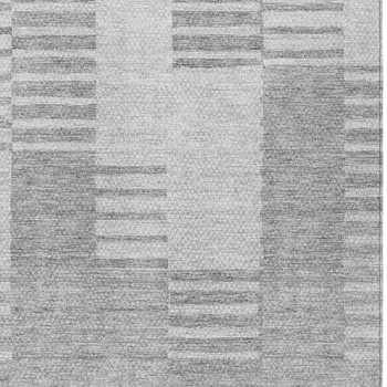 5' X 8' Silver Gray And Ivory Striped Washable Indoor Outdoor Area Rug