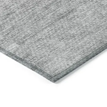 8' X 10' Silver Gray And Ivory Striped Washable Indoor Outdoor Area Rug
