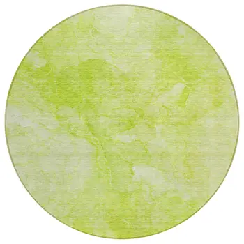 8' Artichoke Green And Lime Green Round Nautical Washable Indoor Outdoor Area Rug