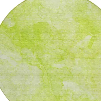 8' Artichoke Green And Lime Green Round Nautical Washable Indoor Outdoor Area Rug
