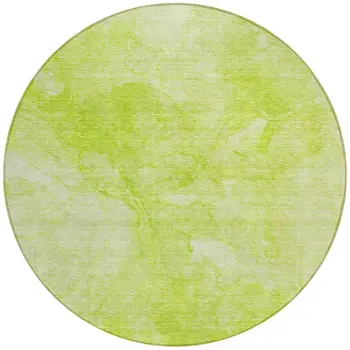 8' Artichoke Green And Lime Green Round Nautical Washable Indoor Outdoor Area Rug