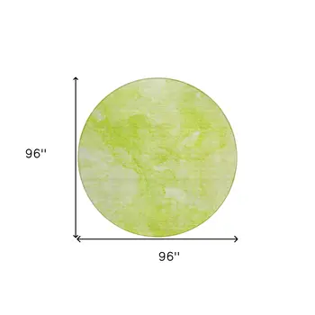 8' Artichoke Green And Lime Green Round Nautical Washable Indoor Outdoor Area Rug