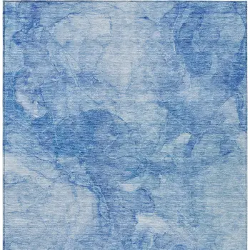 10' X 14' Denim Blue And Sky Blue Nautical Washable Indoor Outdoor Area Rug