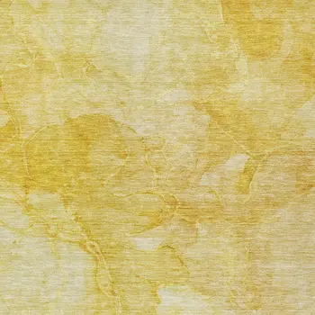 5' X 8' Gold And Yellow Nautical Washable Indoor Outdoor Area Rug