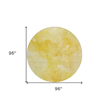 8' Gold And Yellow Round Nautical Washable Indoor Outdoor Area Rug