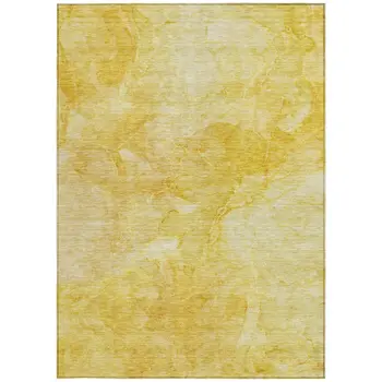 10' X 14' Gold And Yellow Nautical Washable Indoor Outdoor Area Rug