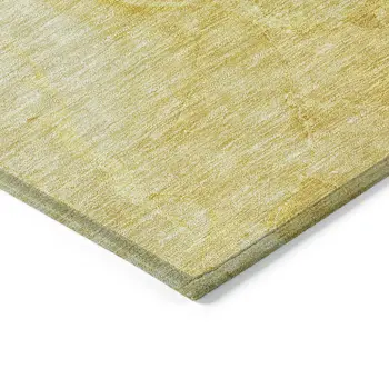 10' X 14' Gold And Yellow Nautical Washable Indoor Outdoor Area Rug