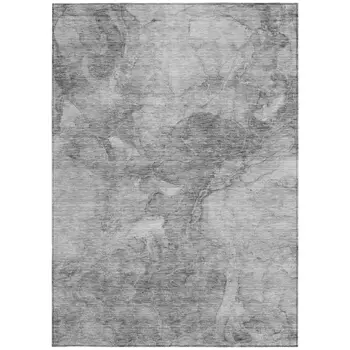 10' X 14' Gray Silver And Charcoal Nautical Washable Indoor Outdoor Area Rug