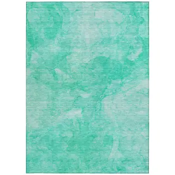 5' X 8' Teal Blue And Aqua Nautical Washable Indoor Outdoor Area Rug