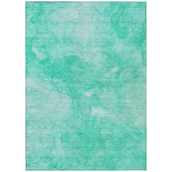 5' X 8' Teal Blue And Aqua Nautical Washable Indoor Outdoor Area Rug