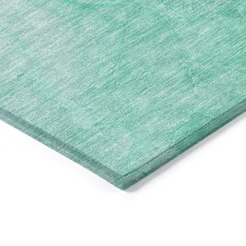 5' X 8' Teal Blue And Aqua Nautical Washable Indoor Outdoor Area Rug