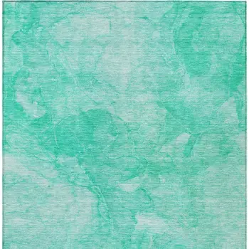 10' X 14' Teal Blue And Aqua Nautical Washable Indoor Outdoor Area Rug