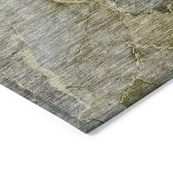 10' X 14' Taupe Brown And Gray Abstract Washable Indoor Outdoor Area Rug